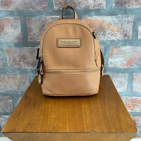 Marc New York Brown Vegan Leather Backpack - Picture 1 of 13